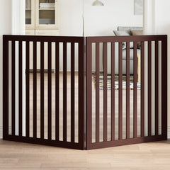 vidaXL Dog Gate Foldable 2 Panels Brown 160 cm Poplar Wood 1