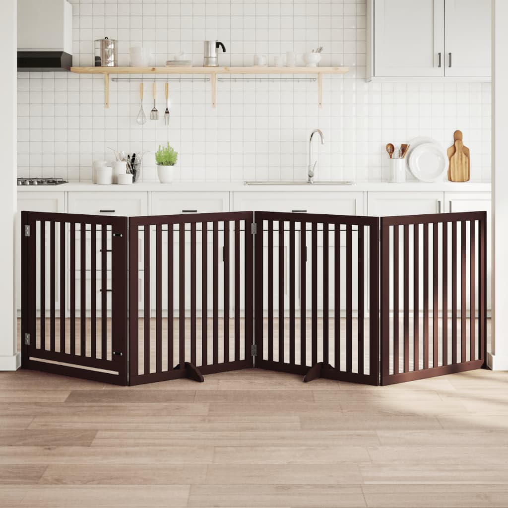 vidaXL Dog Gate Foldable Panels 160 cm Poplar Wood Width 80 cm
