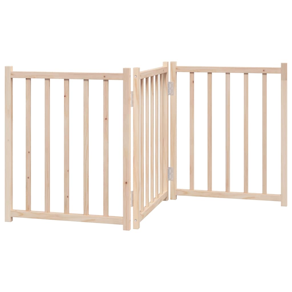 vidaXL Dog Gate Foldable 3 Panels 150 cm Solid Wood Fir 2