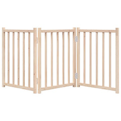 vidaXL Dog Gate Foldable 3 Panels 150 cm Solid Wood Fir 4