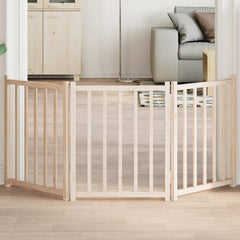 vidaXL Dog Gate Foldable 3 Panels 150 cm Solid Wood Fir 1