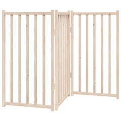 vidaXL Dog Gate Foldable 3 Panels 150 cm Solid Wood Fir 2