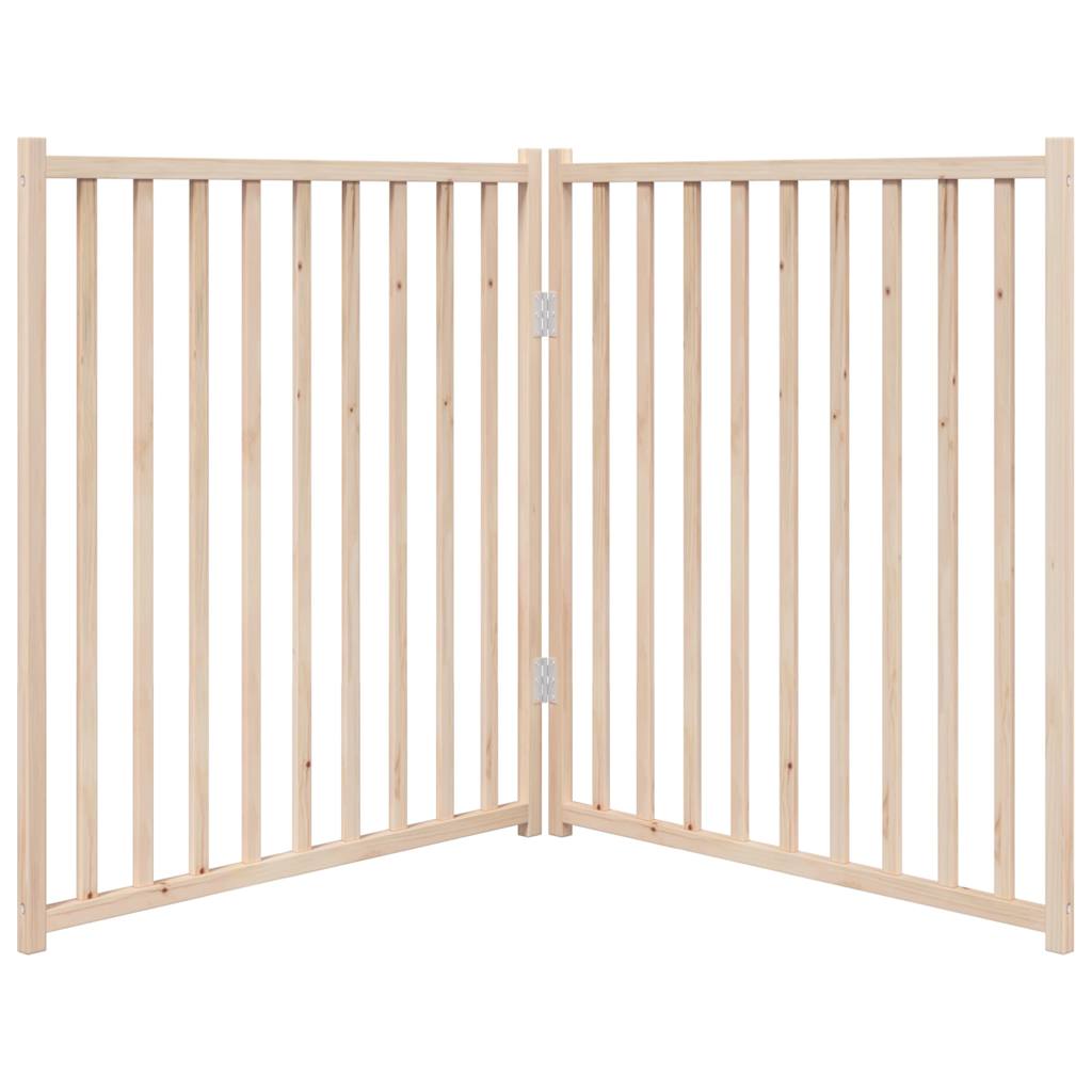 vidaXL Dog Gate Foldable 2 Panels 160 cm Solid Wood Fir 4