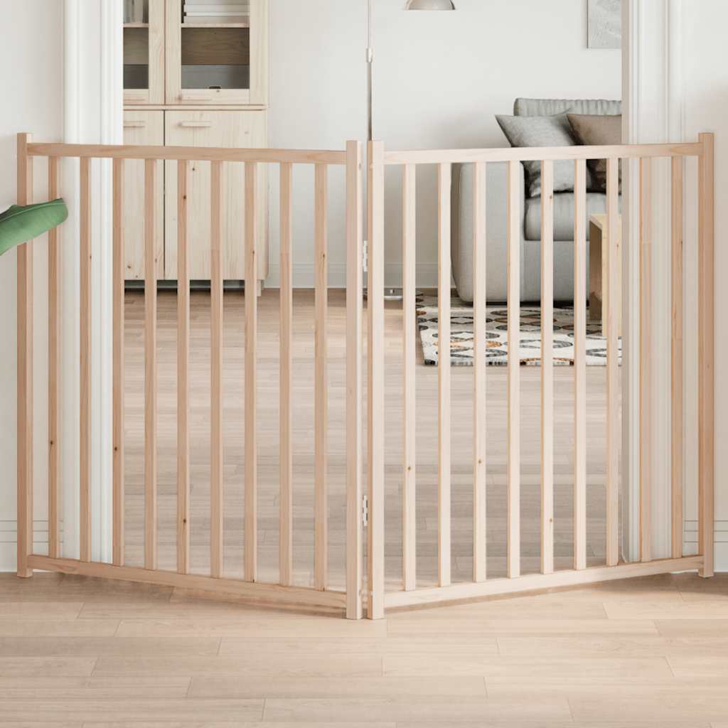 vidaXL Dog Gate Foldable 2 Panels 160 cm Solid Wood Fir 1