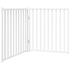 vidaXL Dog Gate Foldable 2 Panels White 160 cm Solid Wood Fir 2