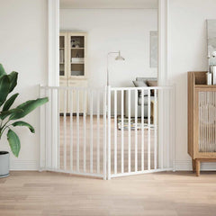 vidaXL Dog Gate Foldable 2 Panels White 160 cm Solid Wood Fir 3