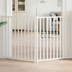 vidaXL Dog Gate Foldable 2 Panels White 160 cm Solid Wood Fir 1