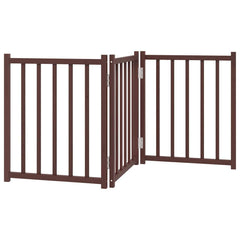 vidaXL Dog Gate Foldable 3 Panels Brown Oak 150 cm Solid Wood Fir 2