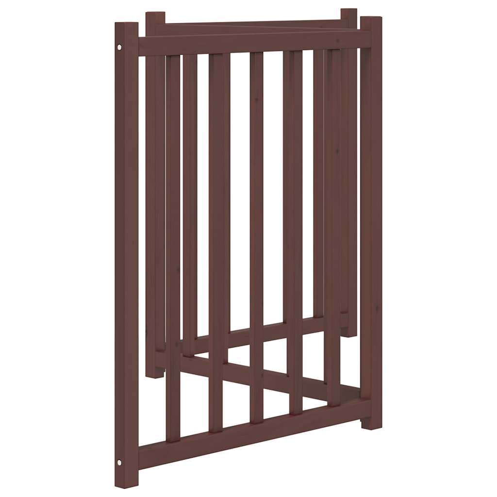 vidaXL Dog Gate Foldable 3 Panels Brown Oak 150 cm Solid Wood Fir 5