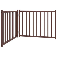 vidaXL Dog Gate Foldable 2 Panels Brown Oak 160 cm Solid Wood Fir 2