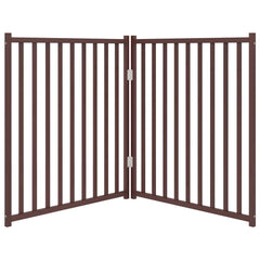 vidaXL Dog Gate Foldable 2 Panels Brown Oak 160 cm Solid Wood Fir 4
