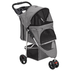 Folding Dog Stroller 80x46x98 cm Oxford Fabric Grey