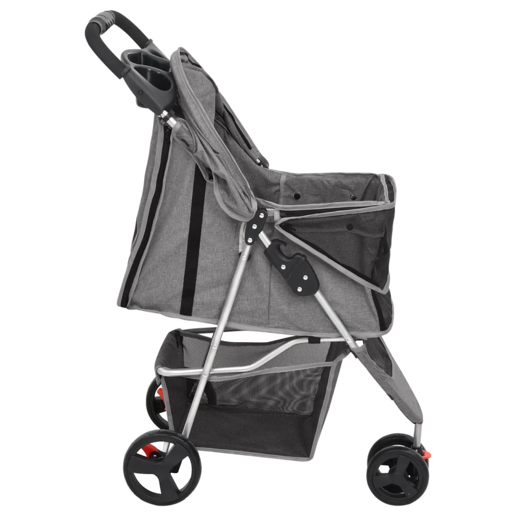 Folding Dog Stroller 80x46x98 cm Oxford Fabric Grey