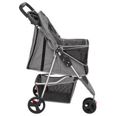 Folding Dog Stroller 80x46x98 cm Oxford Fabric Grey