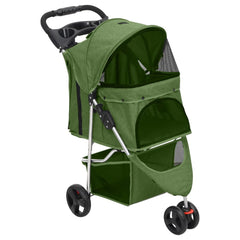 Folding Dog Stroller 80x46x98 cm Oxford Fabric Green