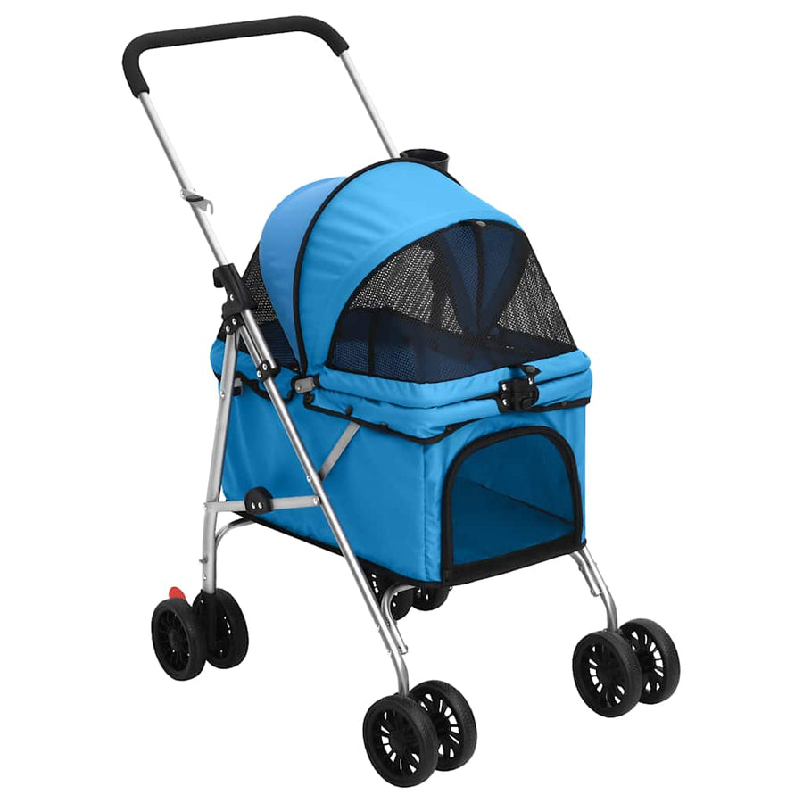 Folding Dog Stroller 76x50x100 cm Oxford Fabric Blue