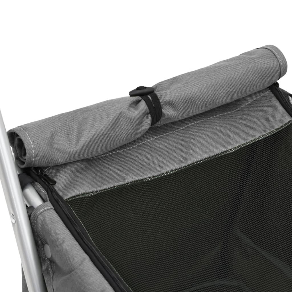 Folding Dog Stroller 100x49x96 cm Linen Fabric Grey