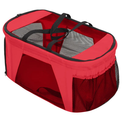 2-Layers Folding Dog Stroller Red 83x48x97 cm Oxford Fabric