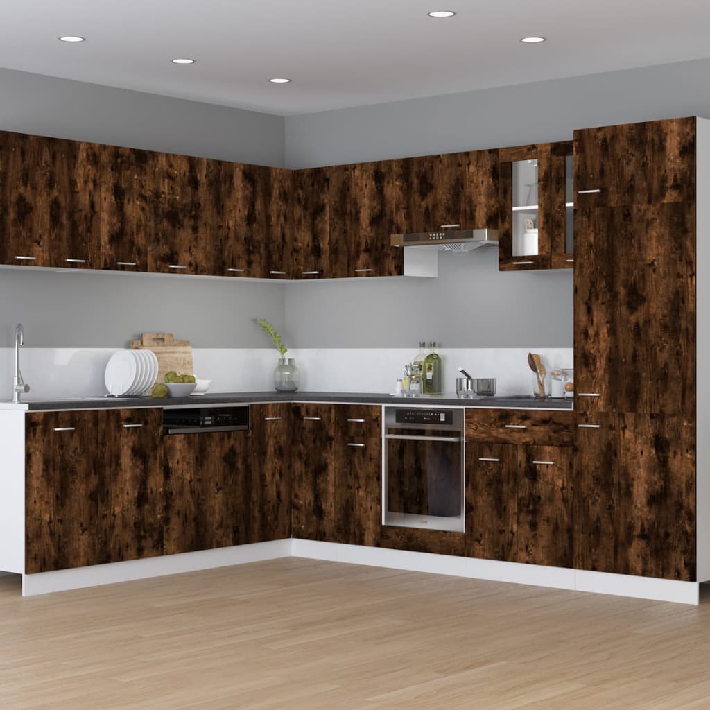 vidaXL Hanging Cabinet Lyon Smoked Oak 29.5x31x60 cm Engineered Wood 3