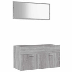 vidaXL 2 Piece Bathroom Furniture Set Grey Sonoma Engineered Wood 2