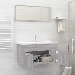 vidaXL 2 Piece Bathroom Furniture Set Grey Sonoma Engineered Wood 3