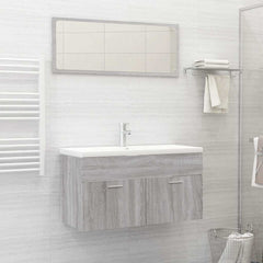 vidaXL 2 Piece Bathroom Furniture Set Grey Sonoma Engineered Wood 1