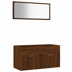 vidaXL 2 Piece Bathroom Furniture Set Brown Oak Engineered Wood 2
