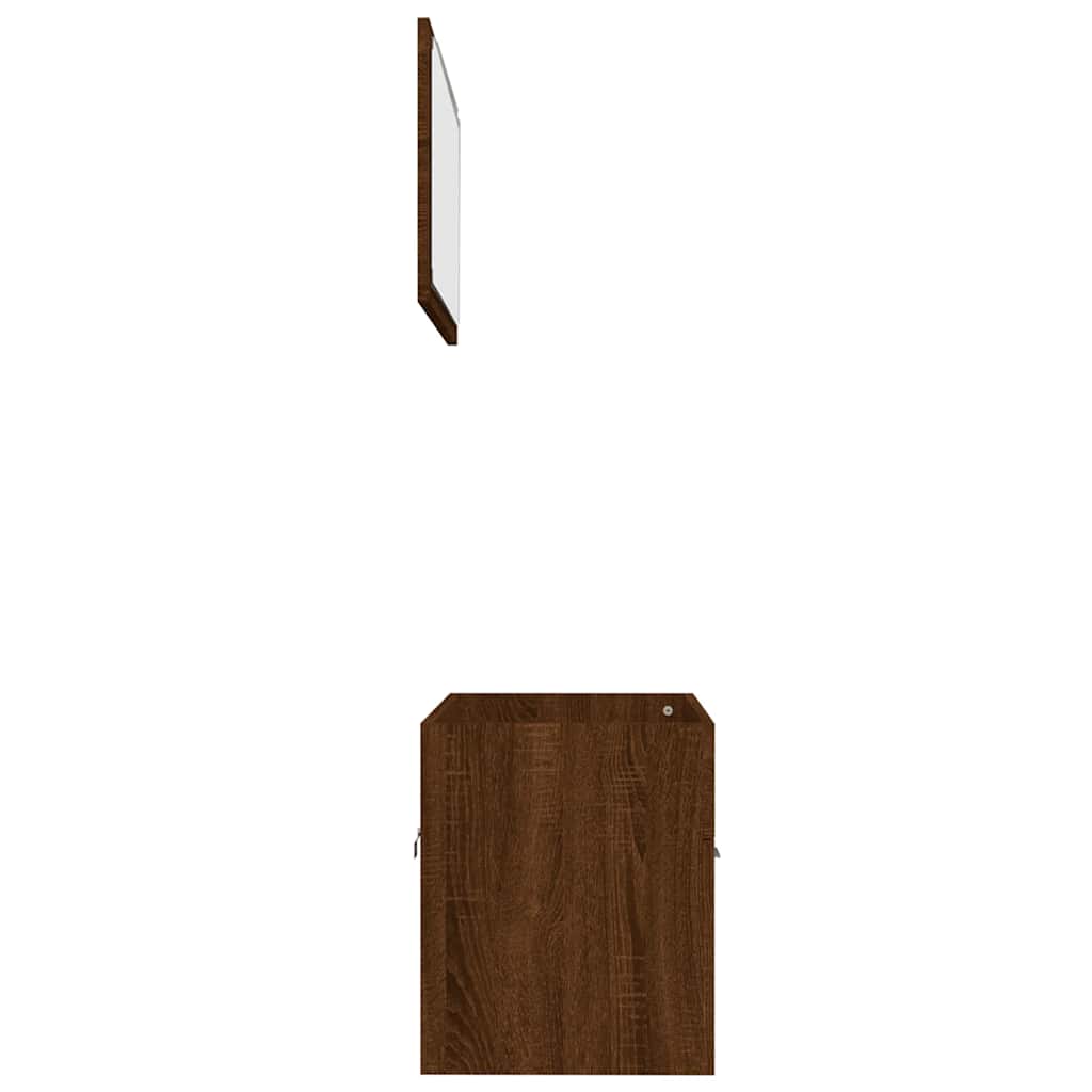 vidaXL 2 Piece Bathroom Furniture Set Brown Oak Engineered Wood 6