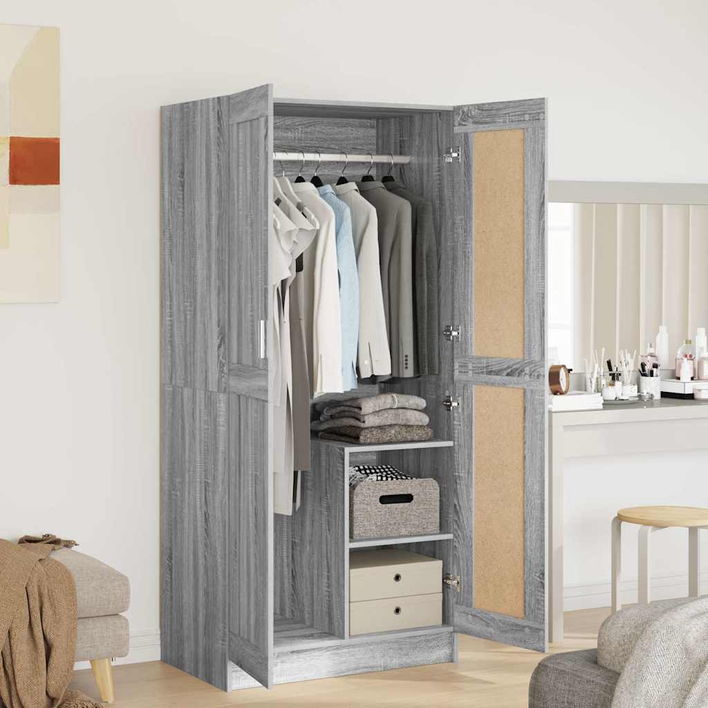 Wardrobe 82,5x51,5x180 cm Engineered Wood Grey sonoma