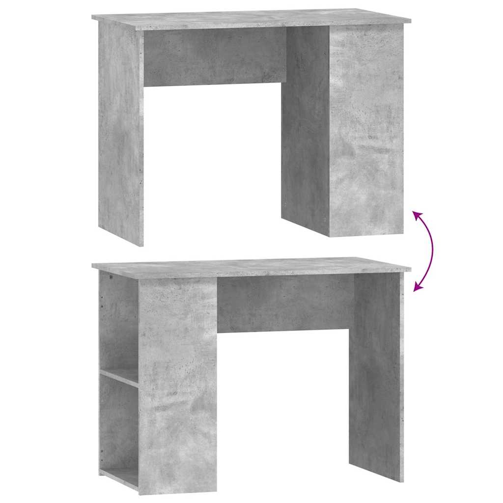 vidaXL Desk Concrete Grey 100x55x75 Engineered Wood 6