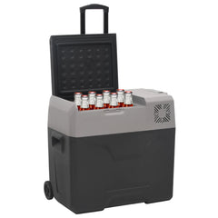 vidaXL Cool Box with Wheel and Handle Black&Grey 30 L Polypropylene 2