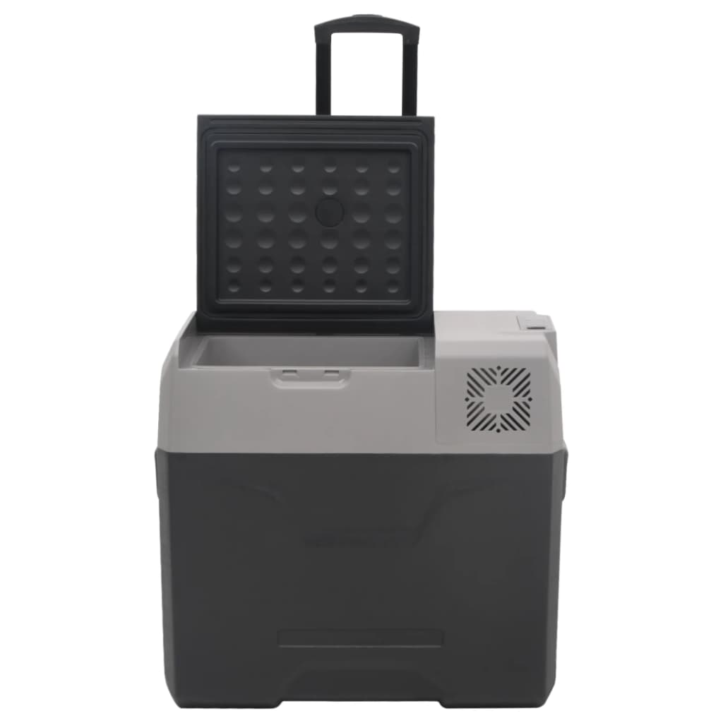 vidaXL Cool Box with Wheel and Adapter Black&Grey 30 L Polypropylene 6