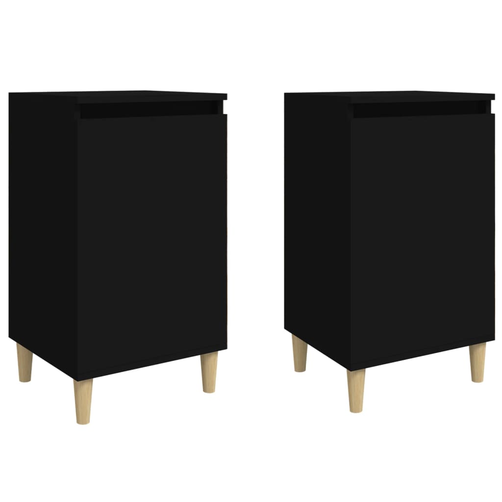 vidaXL Bedside Cabinets 2 pcs Black 40x35x70 cm Engineered Wood 2