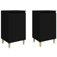 vidaXL Bedside Cabinets 2 pcs Black 40x35x70 cm Engineered Wood 2