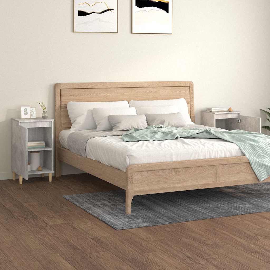 vidaXL Bedside Cabinets 2 pcs Concrete Grey 40x35x70 cm Engineered Wood 3