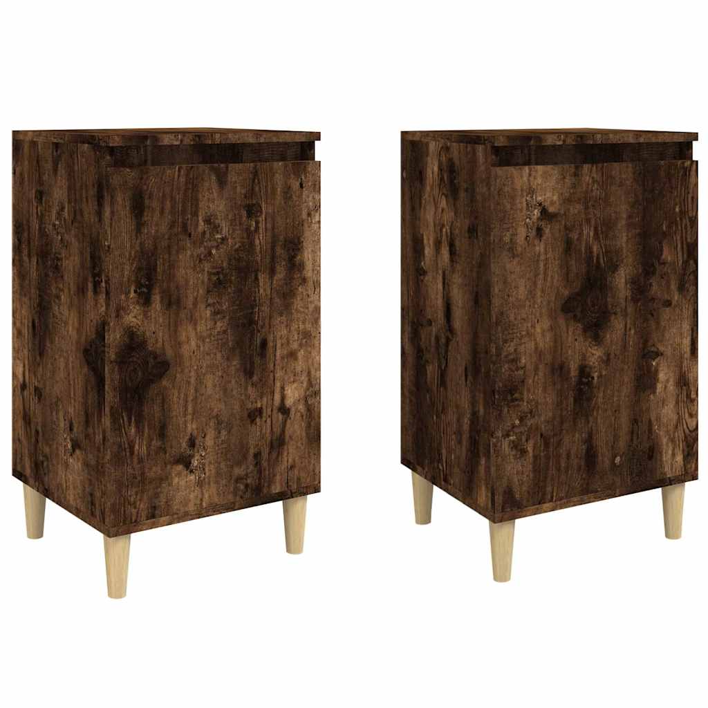 vidaXL Bedside Cabinets 2 pcs Smoked Oak 40x35x70 cm Engineered Wood 2