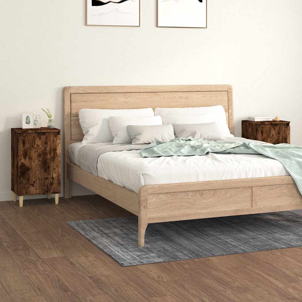 vidaXL Bedside Cabinets 2 pcs Smoked Oak 40x35x70 cm Engineered Wood 1