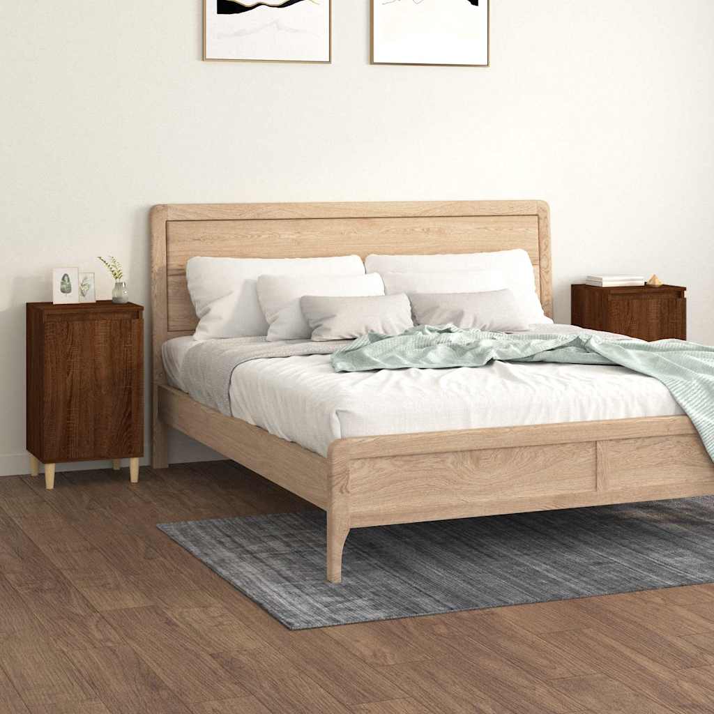 vidaXL Bedside Cabinets 2 pcs Brown Oak 40x35x70 cm Engineered Wood 1