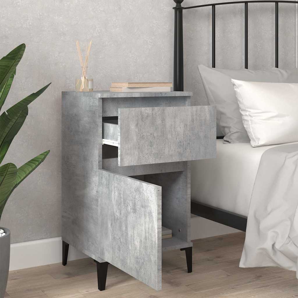 vidaXL Bedside Cabinet Concrete Grey 40x35x70 cm 3