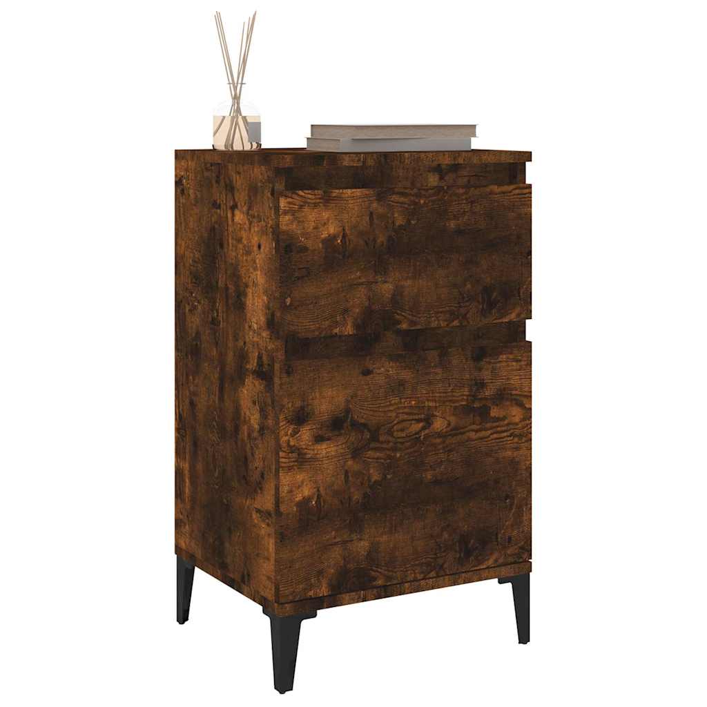 vidaXL Bedside Cabinets 2 pcs Smoked Oak 40x35x70 cm 4