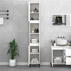 Bathroom Cabinet 30x30x190 cm Engineered Wood White