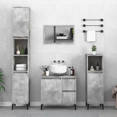 Bathroom Cabinet 30x30x190 cm Engineered Wood Concrete grey