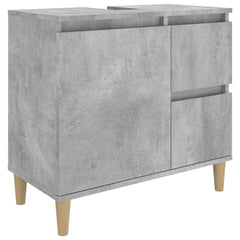 vidaXL Bathroom Cabinet Concrete Grey 65x33x60 cm Engineered Wood 2