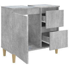 vidaXL Bathroom Cabinet Concrete Grey 65x33x60 cm Engineered Wood 4