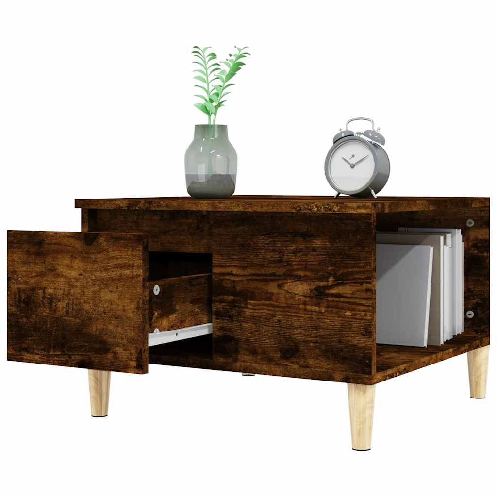 vidaXL Coffee Table Smoked Oak 55x55x36.5 cm Engineered Wood 5