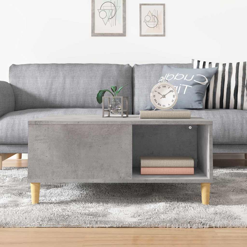 vidaXL Coffee Table Concrete Grey 80x80x36.5 cm Engineered Wood 3