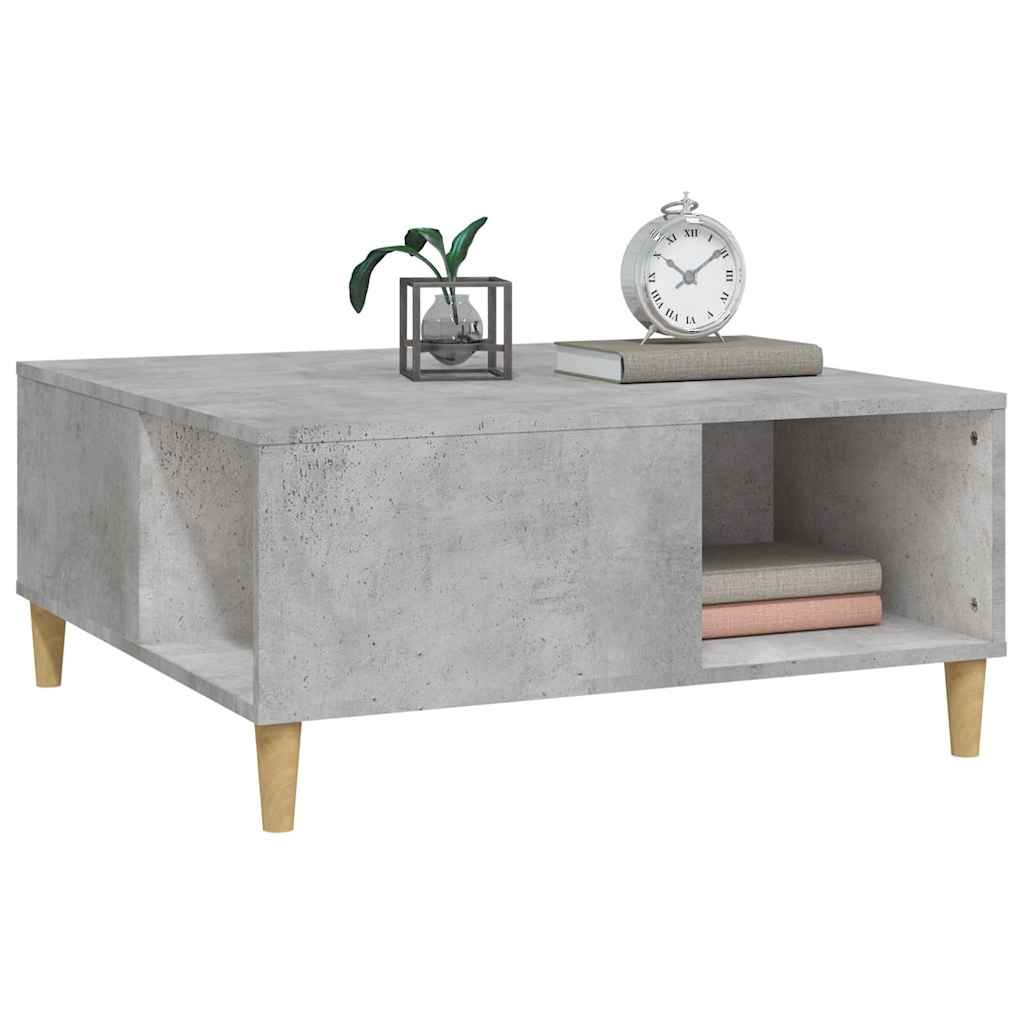 vidaXL Coffee Table Concrete Grey 80x80x36.5 cm Engineered Wood 4