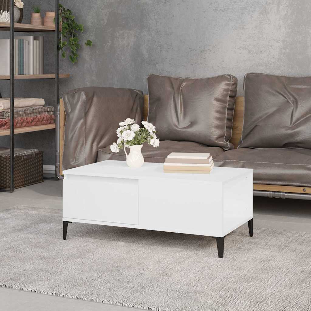 vidaXL Coffee Table White 90x50x36,5 cm Engineered Wood 3