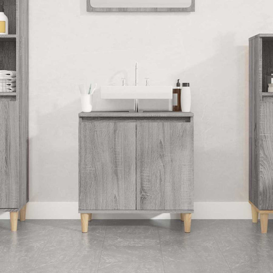 vidaXL Sink Cabinet Grey Sonoma 58x33x60 cm Engineered Wood 1