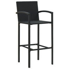 Bar Stools Poly Rattan Black 2